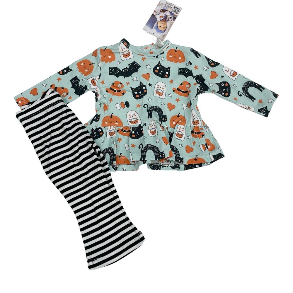 NWT Tesa Babe 6-9M Halloween Flared Legging Set